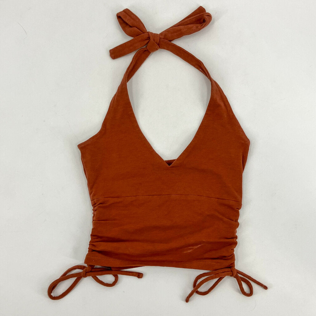 Ruched halter crop