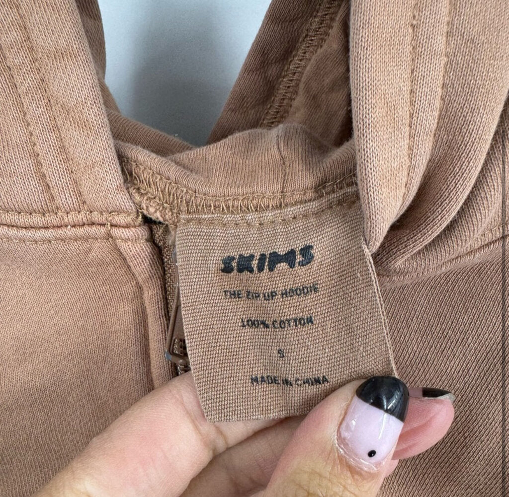 Skims cropped zip up hoodie