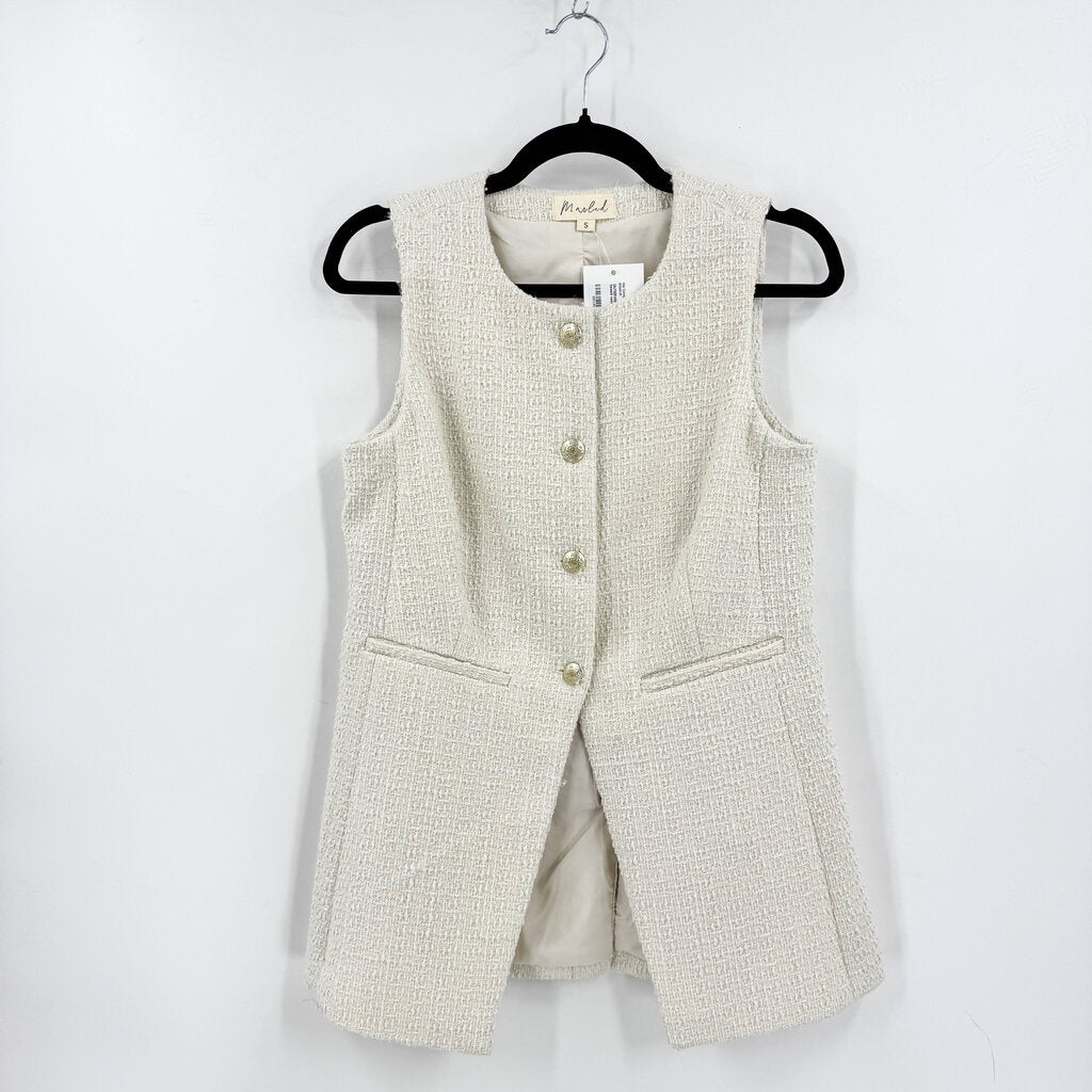 sleeveless tweed vest