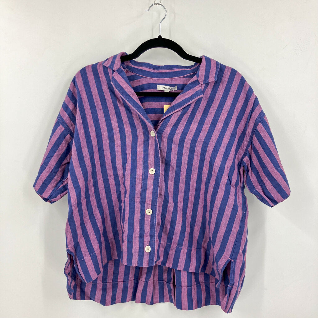 Striped Linen Blend Button Down