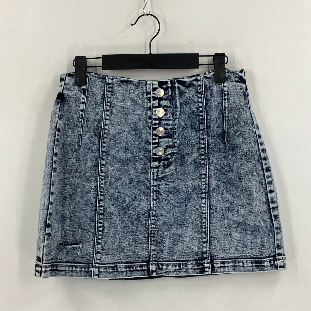 Acid Wash Denim Skirt
