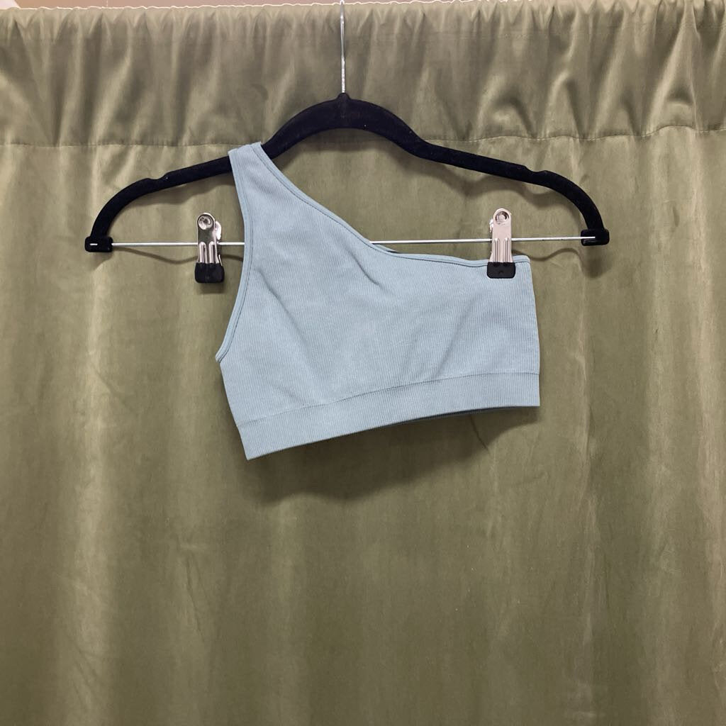 One Shoulder Ribbed Sports Bra