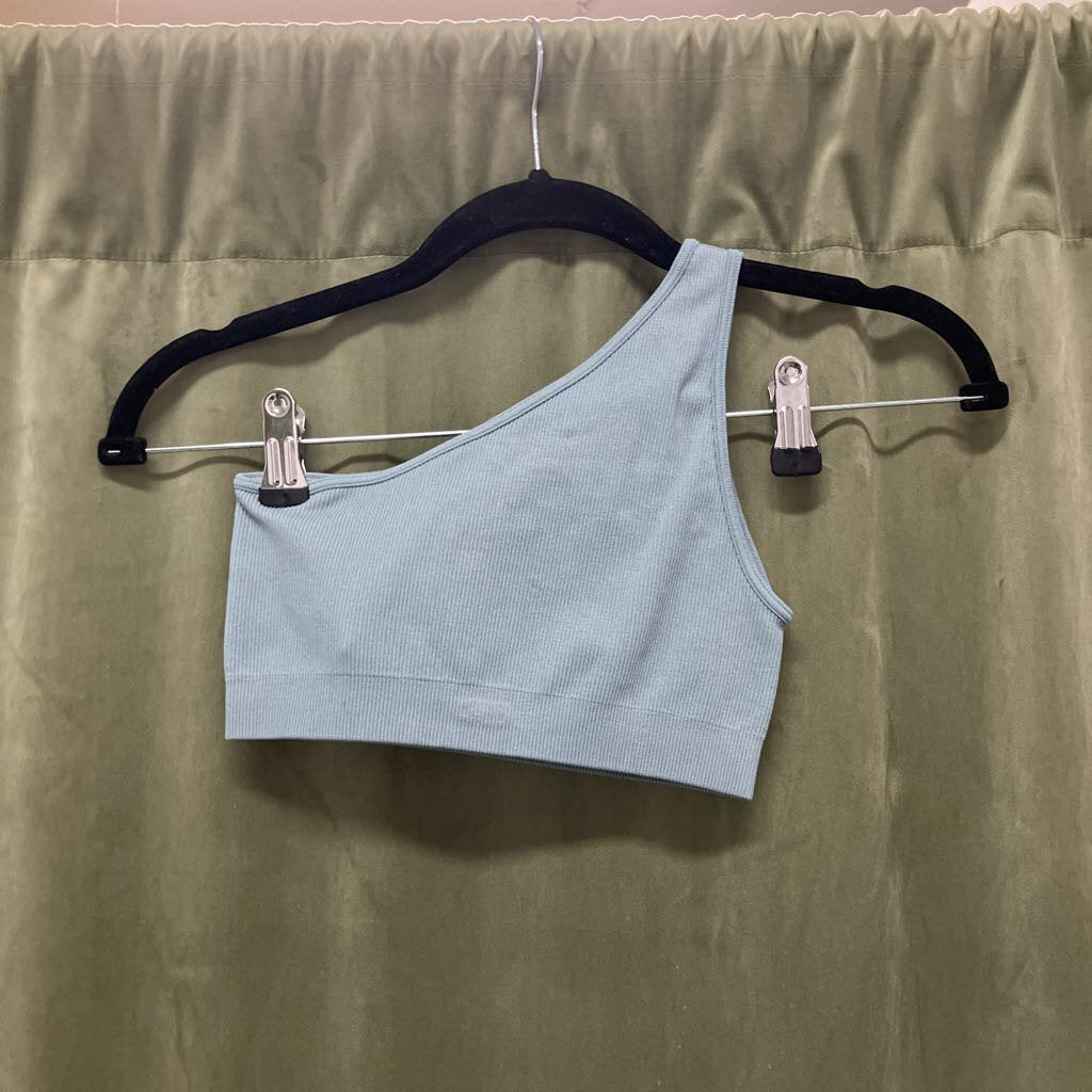 One Shoulder Ribbed Sports Bra