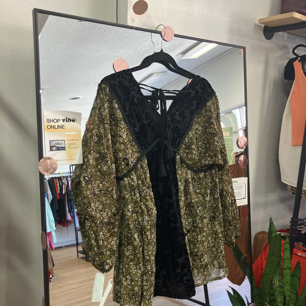 velvet floral blouse