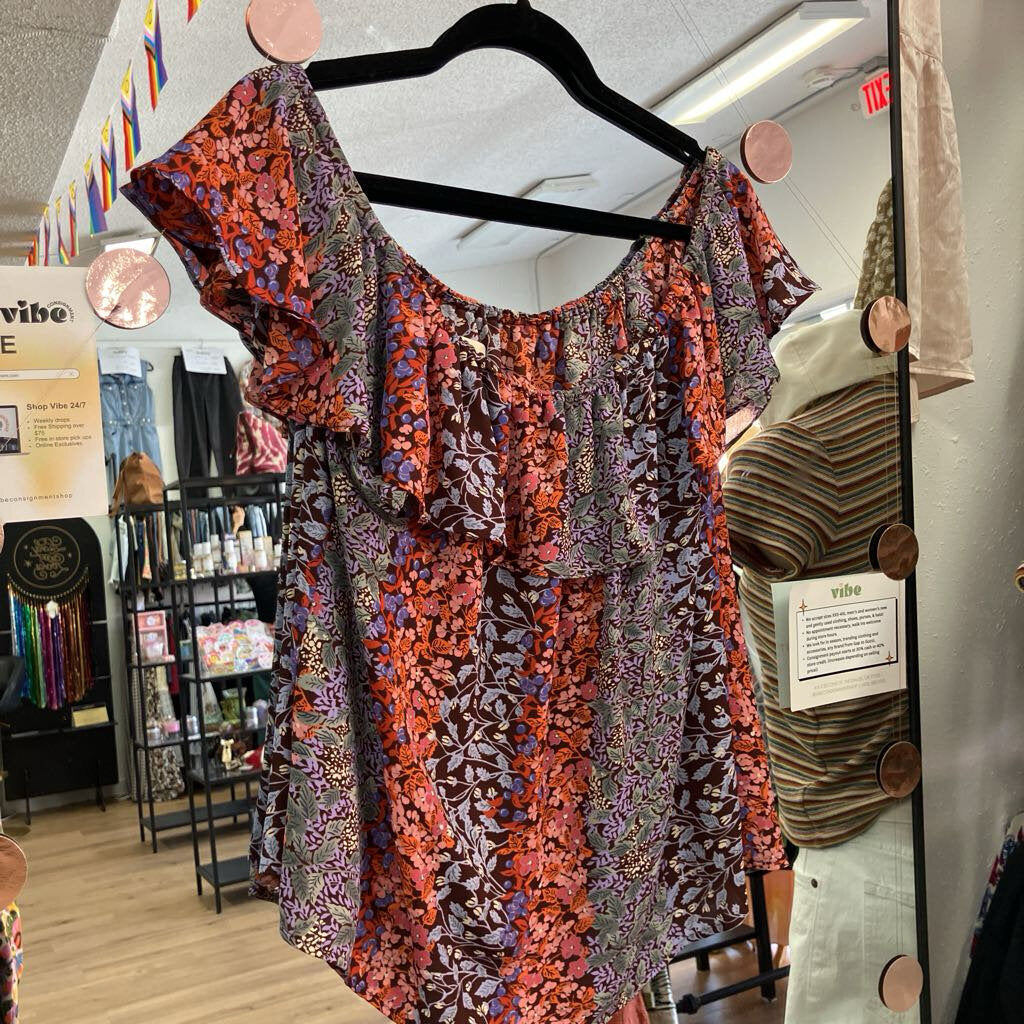 Floral Ruffle Top