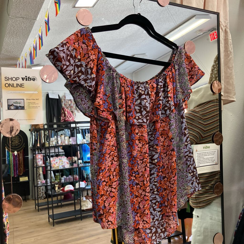 Floral Ruffle Top