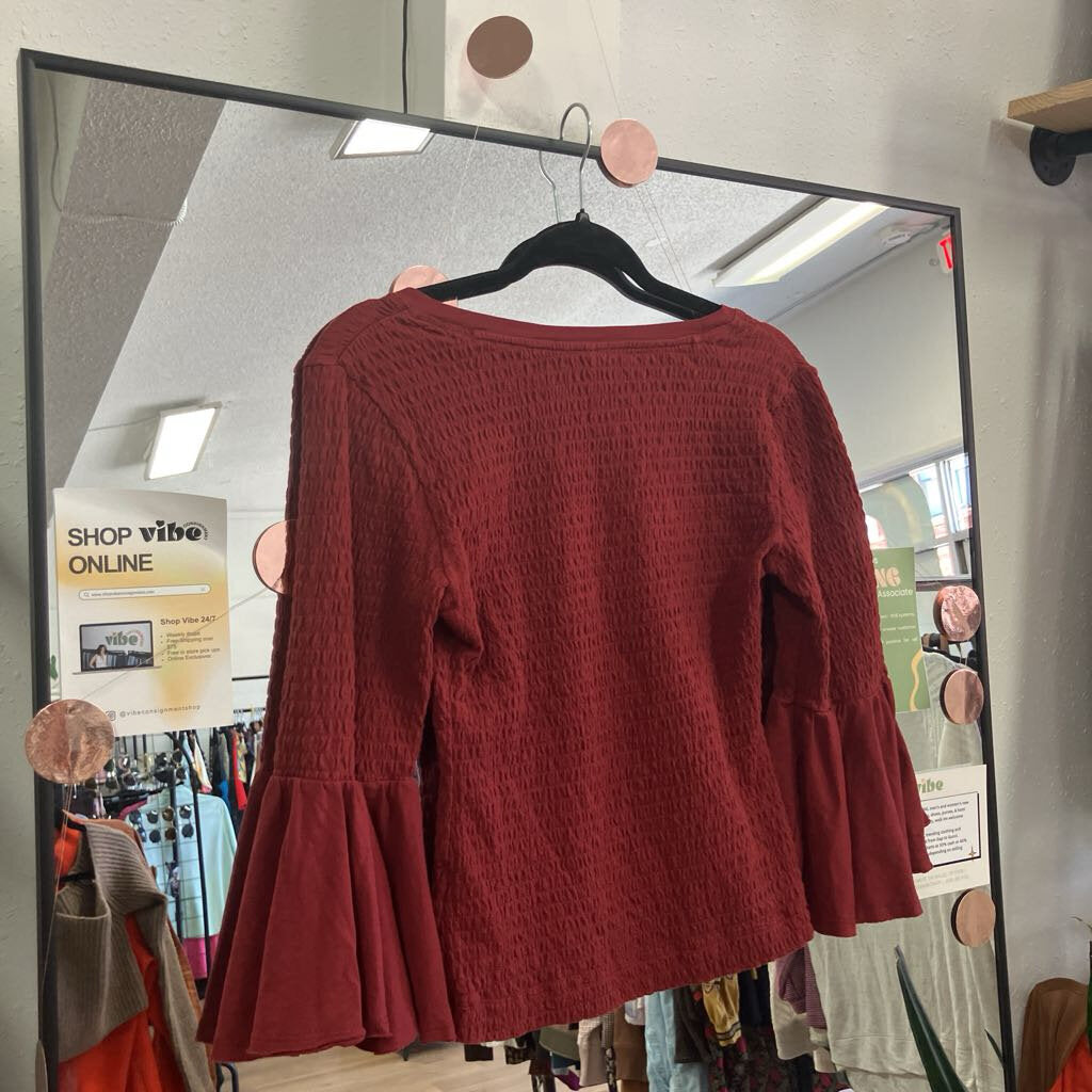 Smocked Flare Sleeve