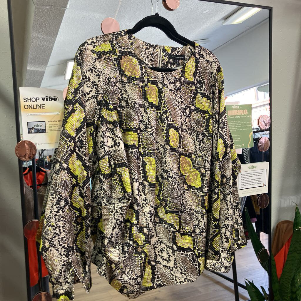 snake skin long sleeve blouse