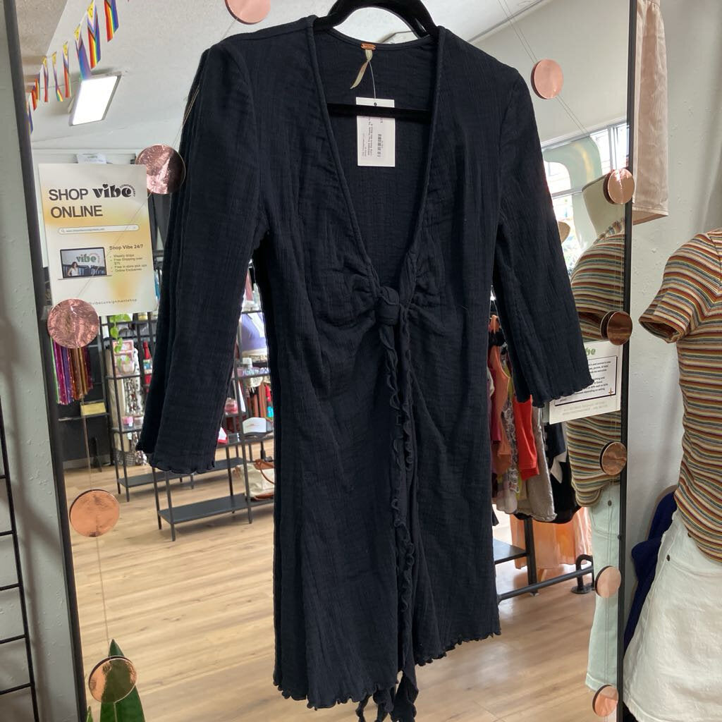 Tie Front Long Sleeve Mini