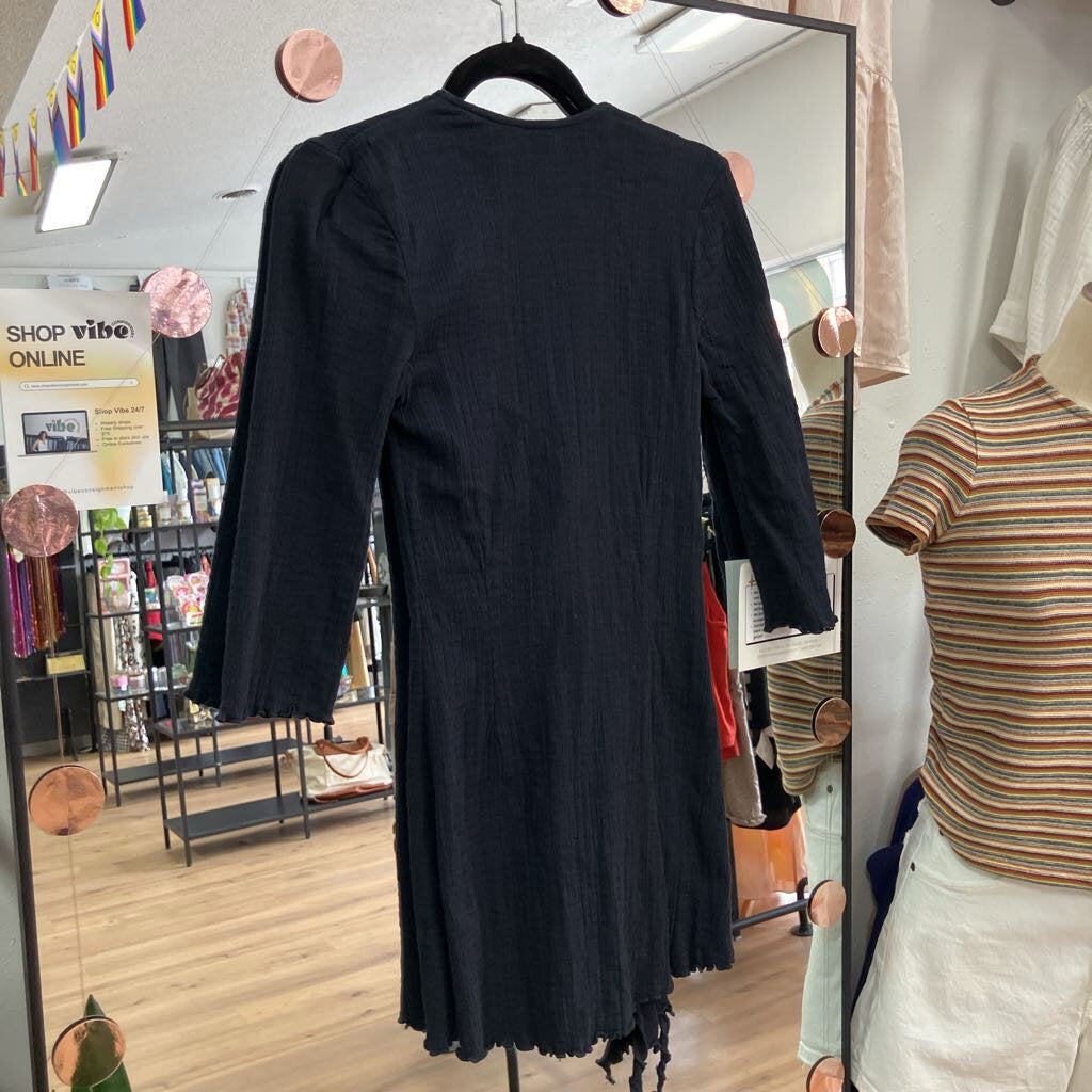 Tie Front Long Sleeve Mini
