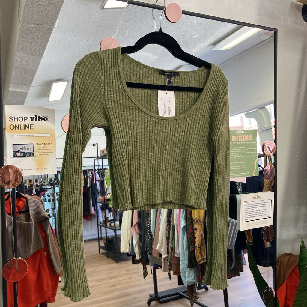 Crop Ribbed Long Sleeve