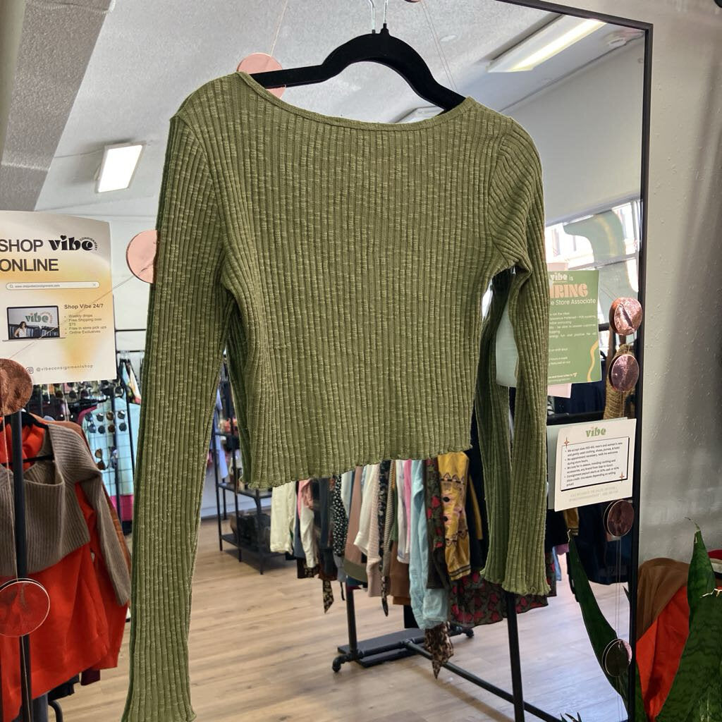 Crop Ribbed Long Sleeve