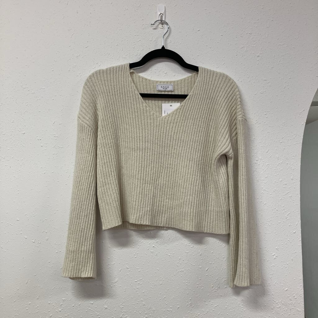 ribbed knit v neck