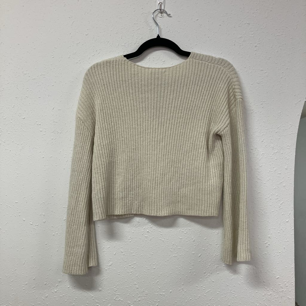 ribbed knit v neck