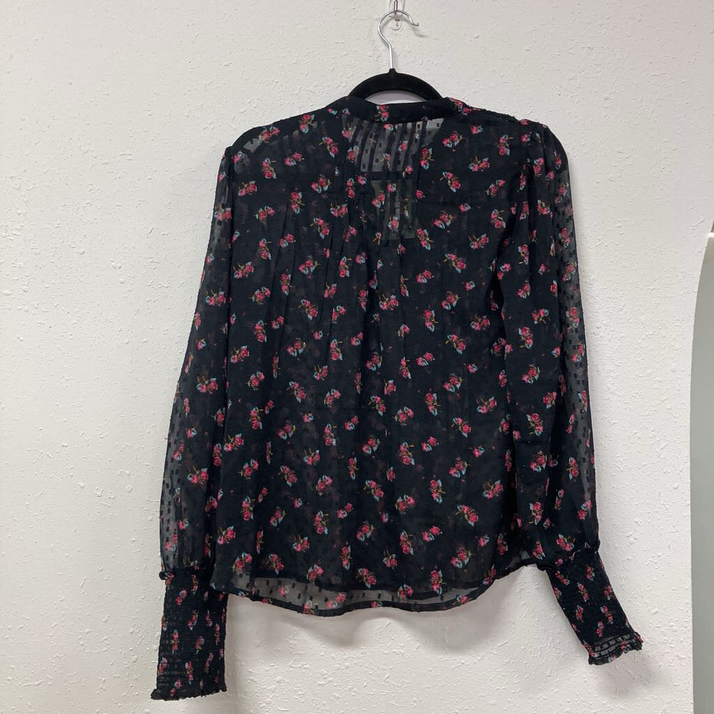 floral sheer button up