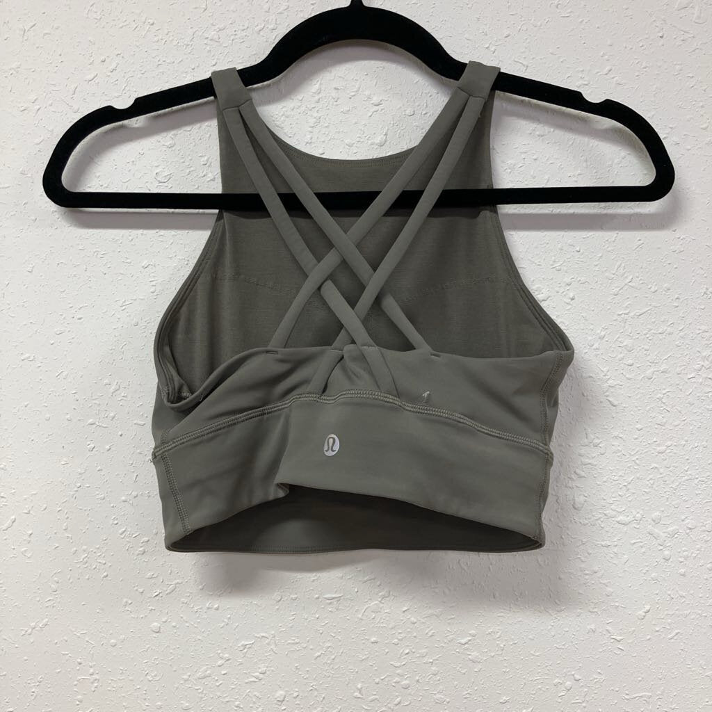 ribbed high neck strappy sports bra