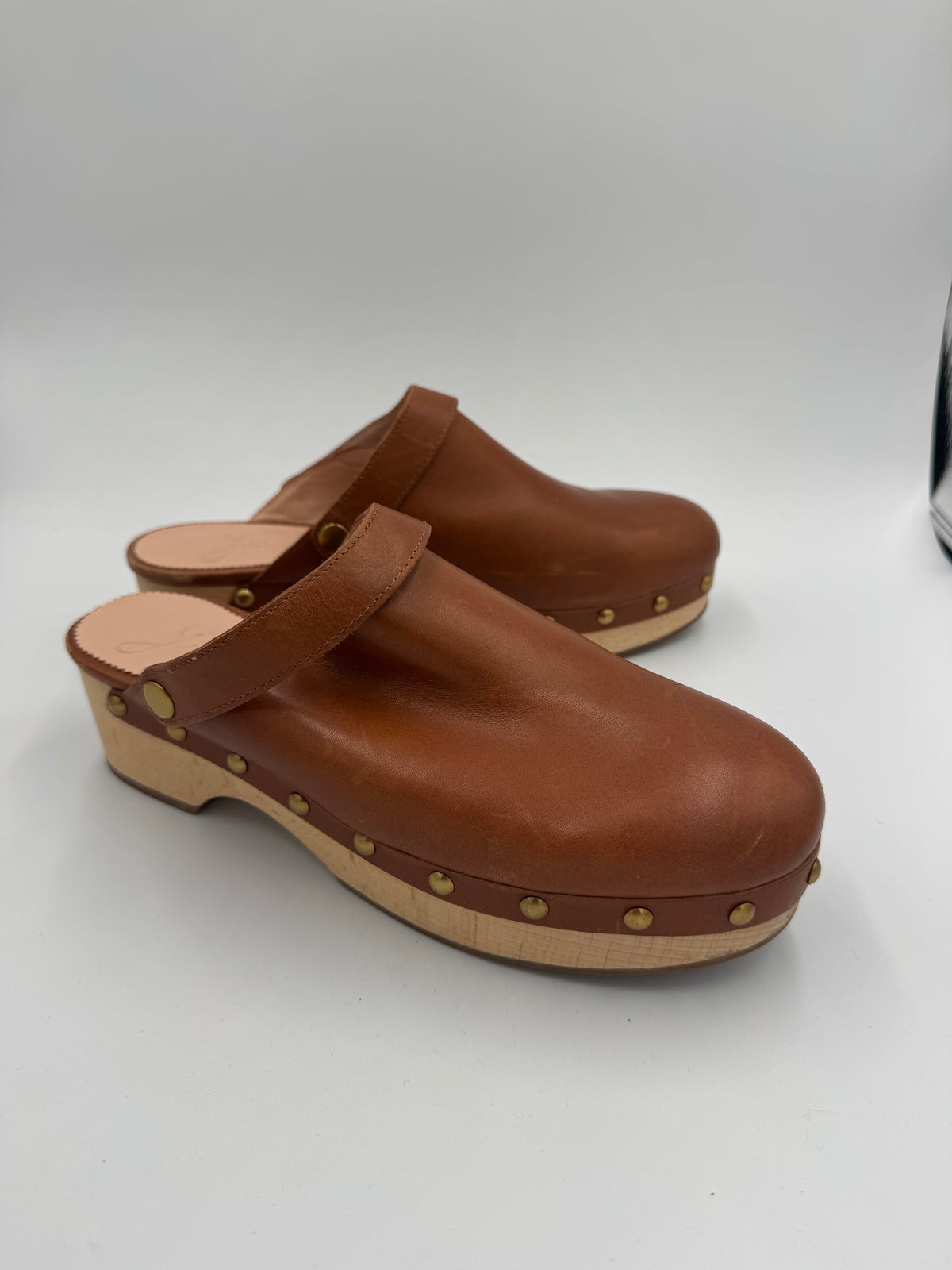 Brown J. Crew Leather Mules, 8.5