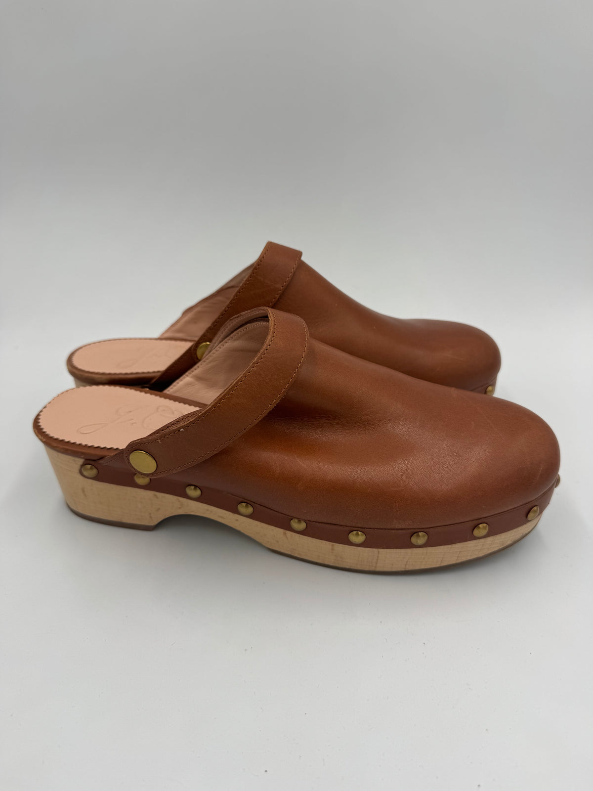 Brown J. Crew Leather Mules, 8.5