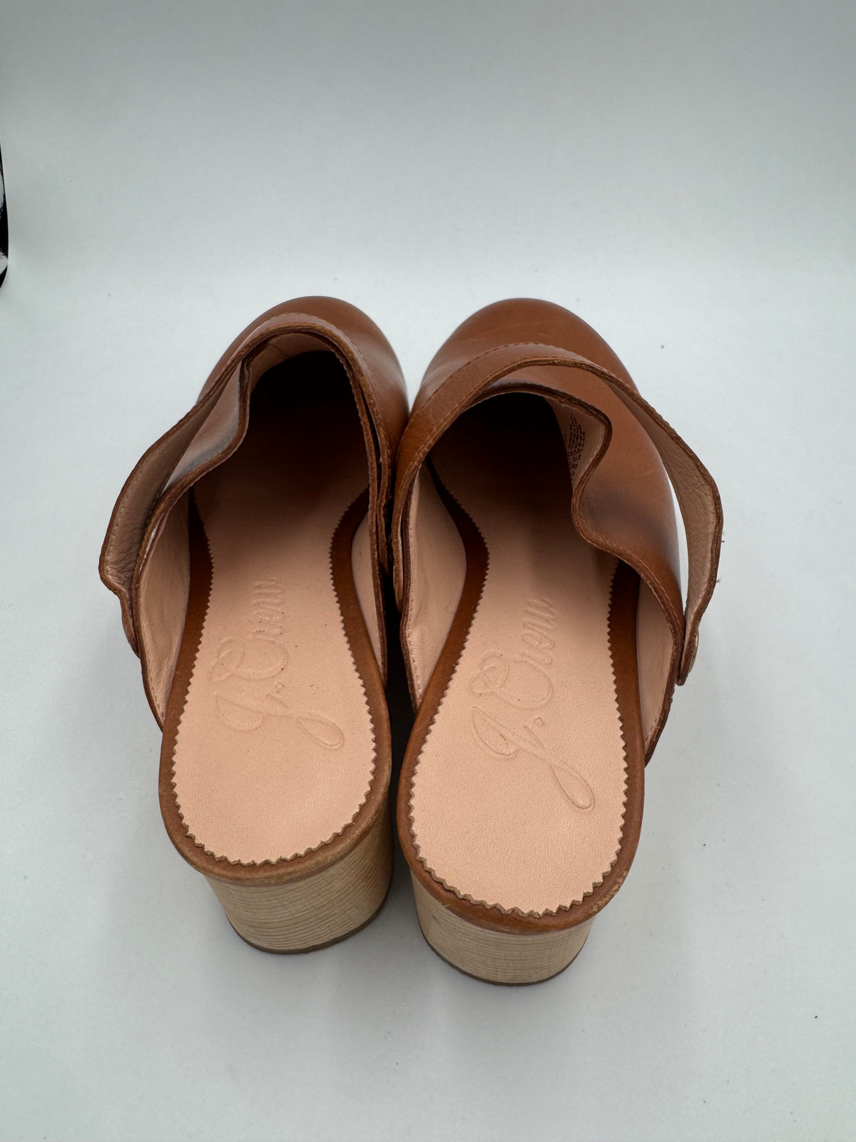 Brown J. Crew Leather Mules, 8.5