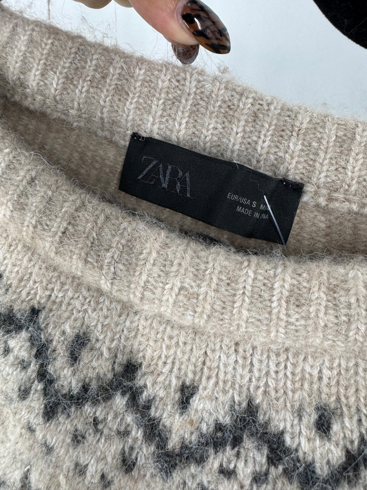 brown Zara crop short sleeve, S