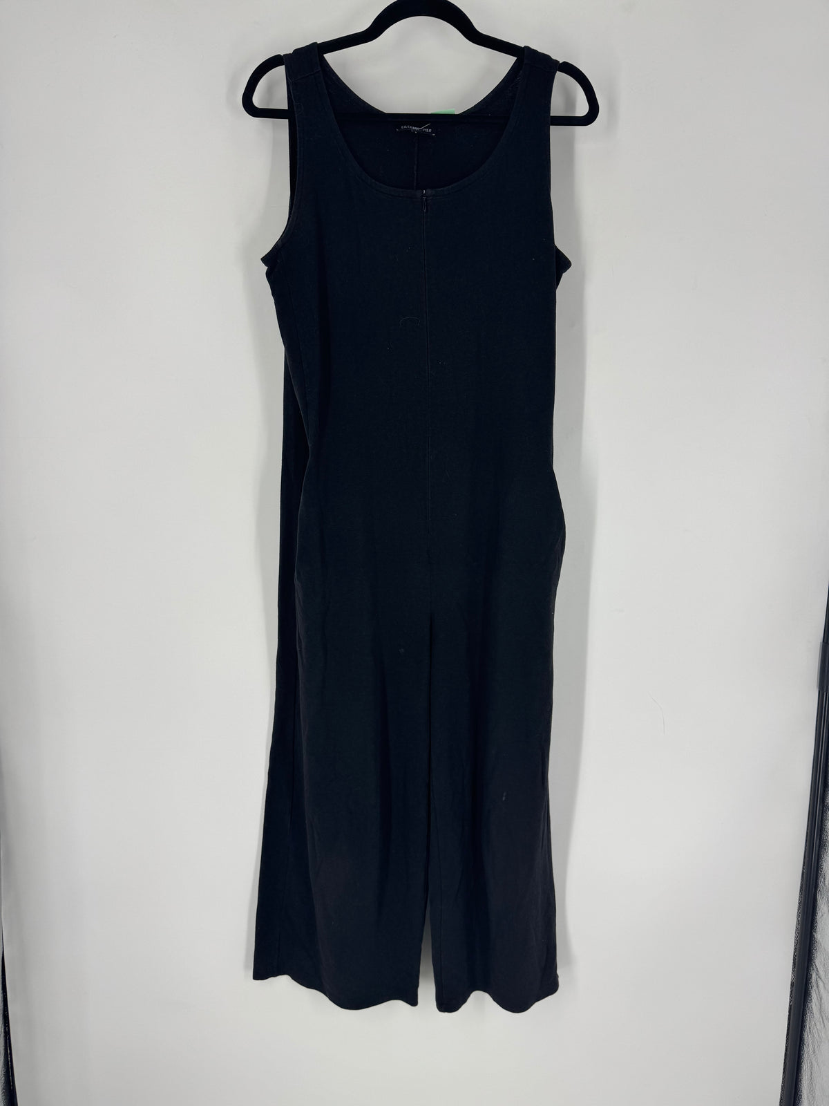Black Eileen Fisher wide leg crop jumpsuit, S