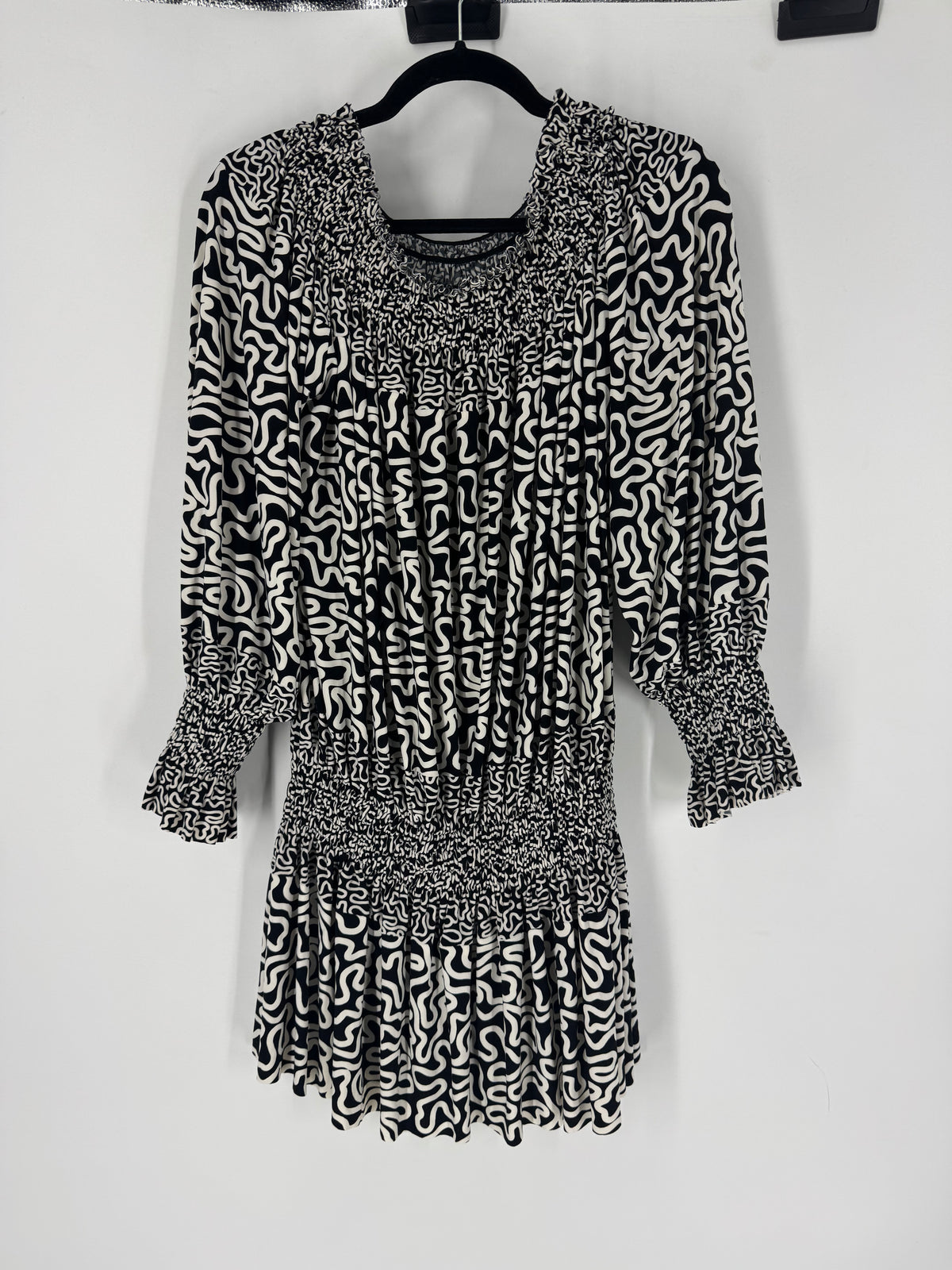 Black Norma Kamali patterned mini, XS