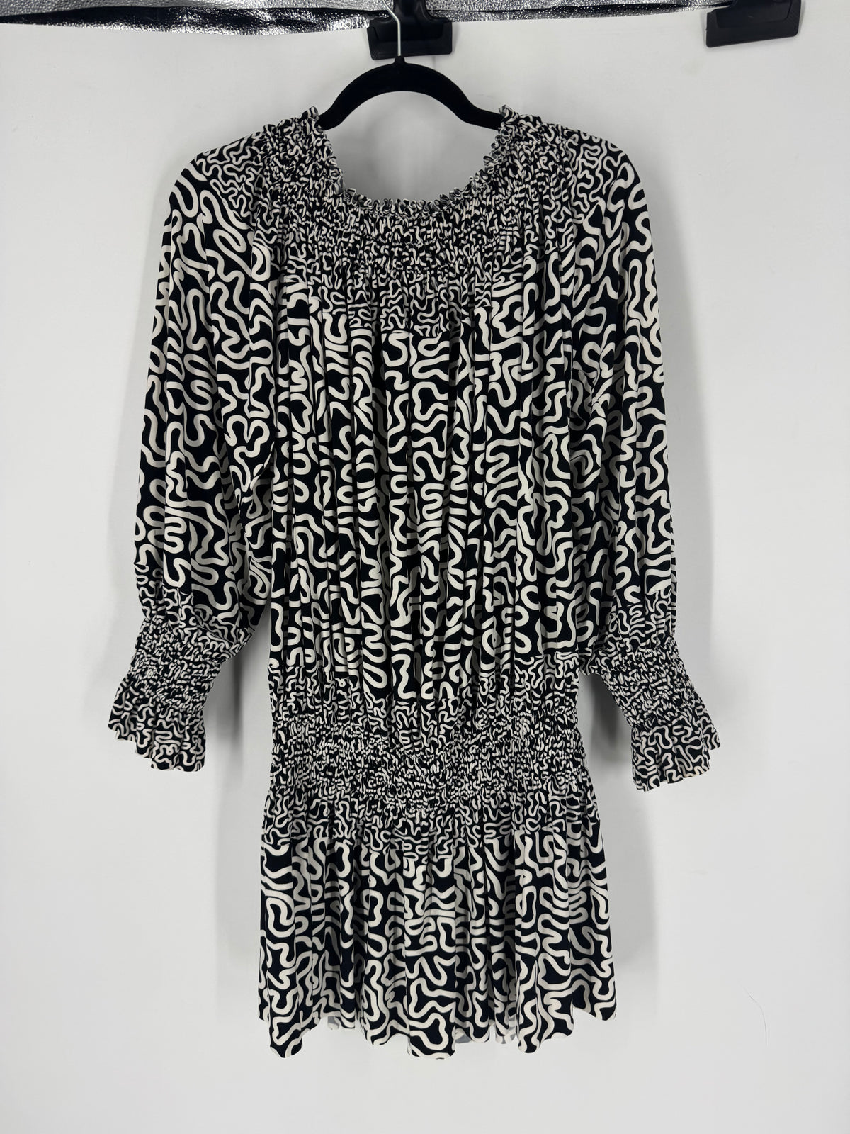 Black Norma Kamali patterned mini, XS