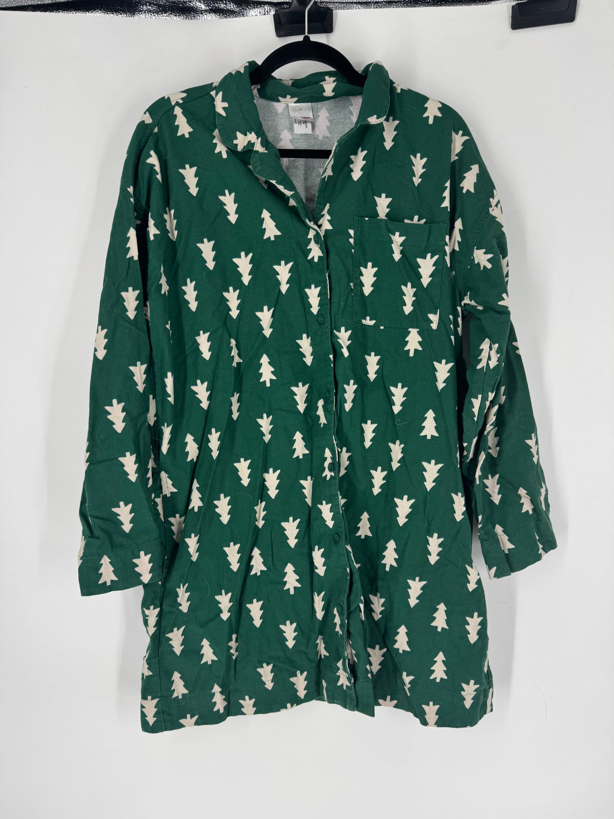 Green Hannah Anderson Christmas Tree Pajama Dress, M