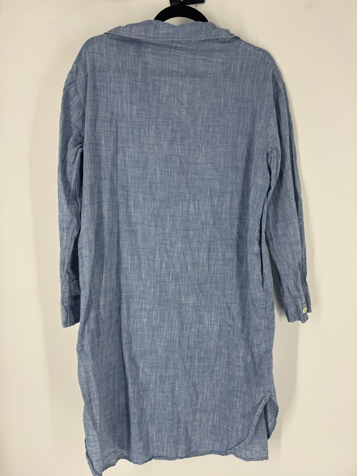Blue CP Shade Button Front Midi, XS