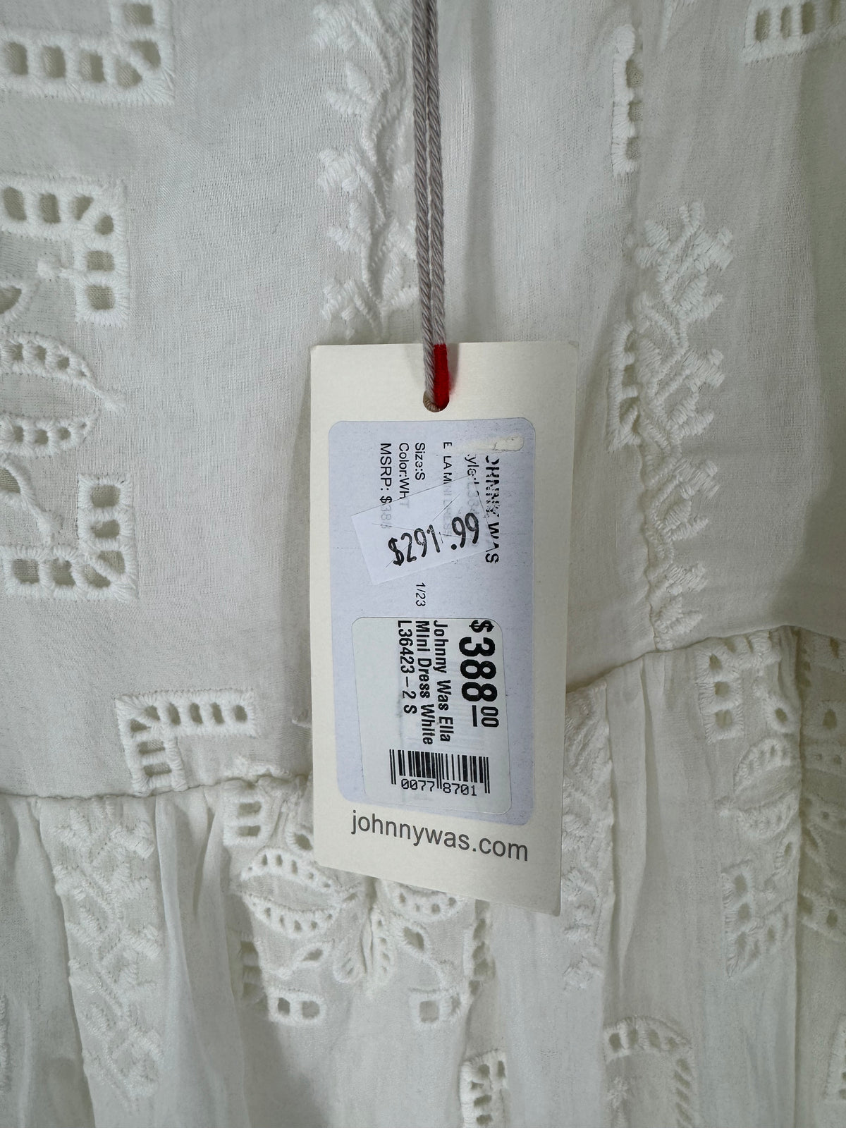 White Johnny Was Embroidered Mini, S