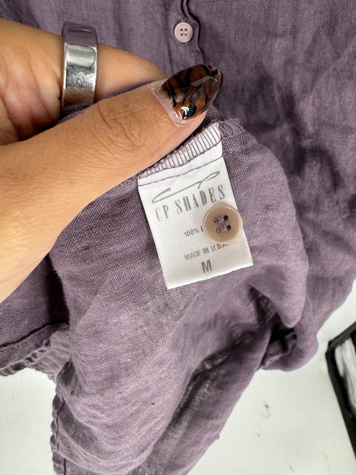 Purple CP Shades Button Front Midi, M