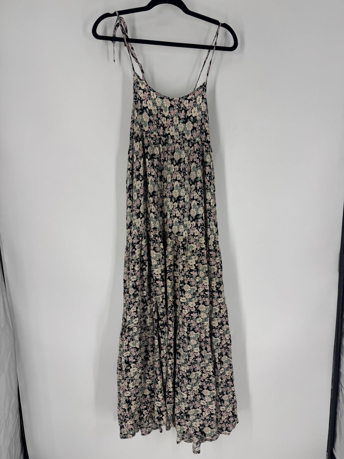 Black Natural Life Floral Tank Maxi, S