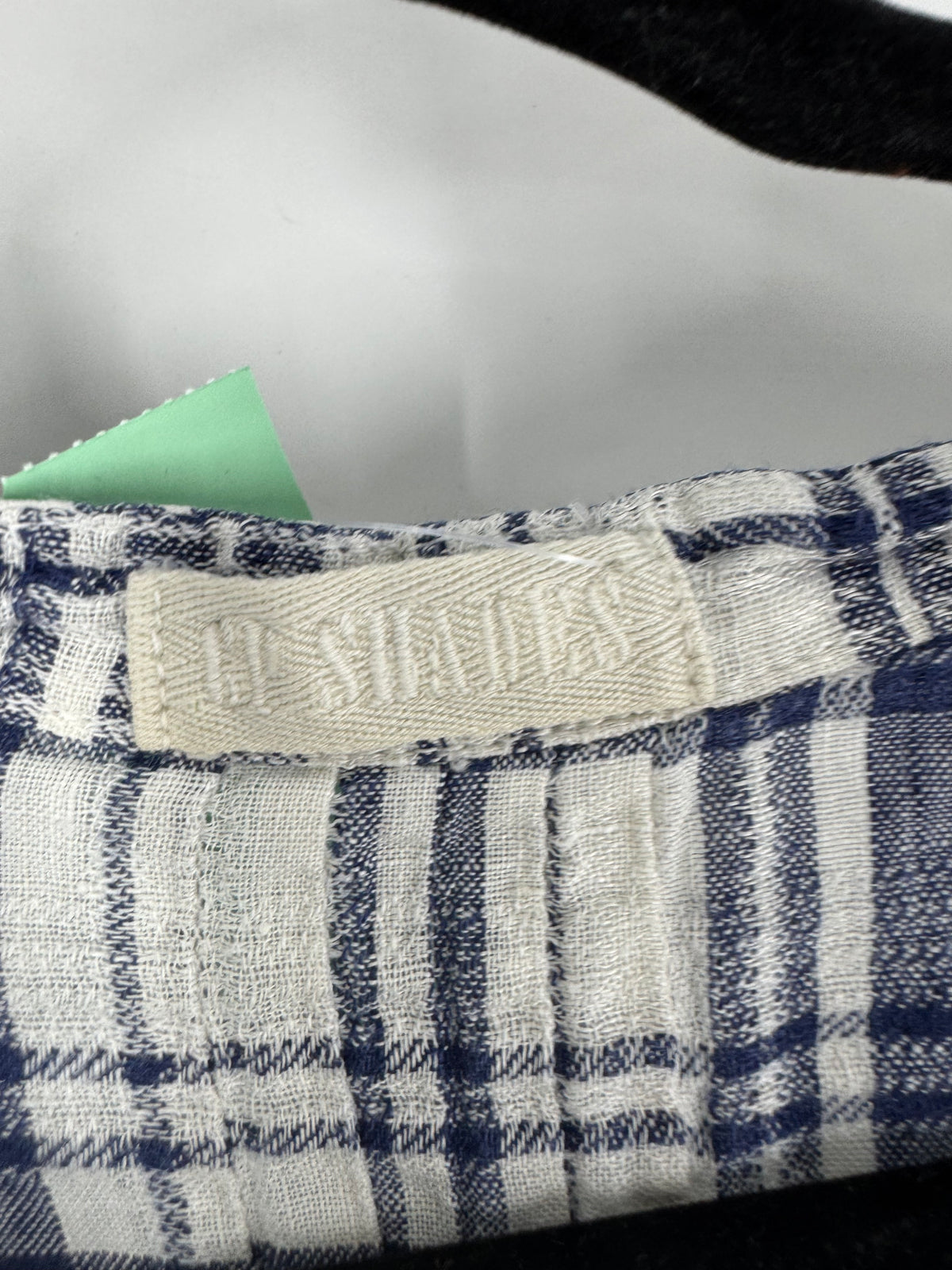 Blue/White CP Shades Gingham v-neck midi, L