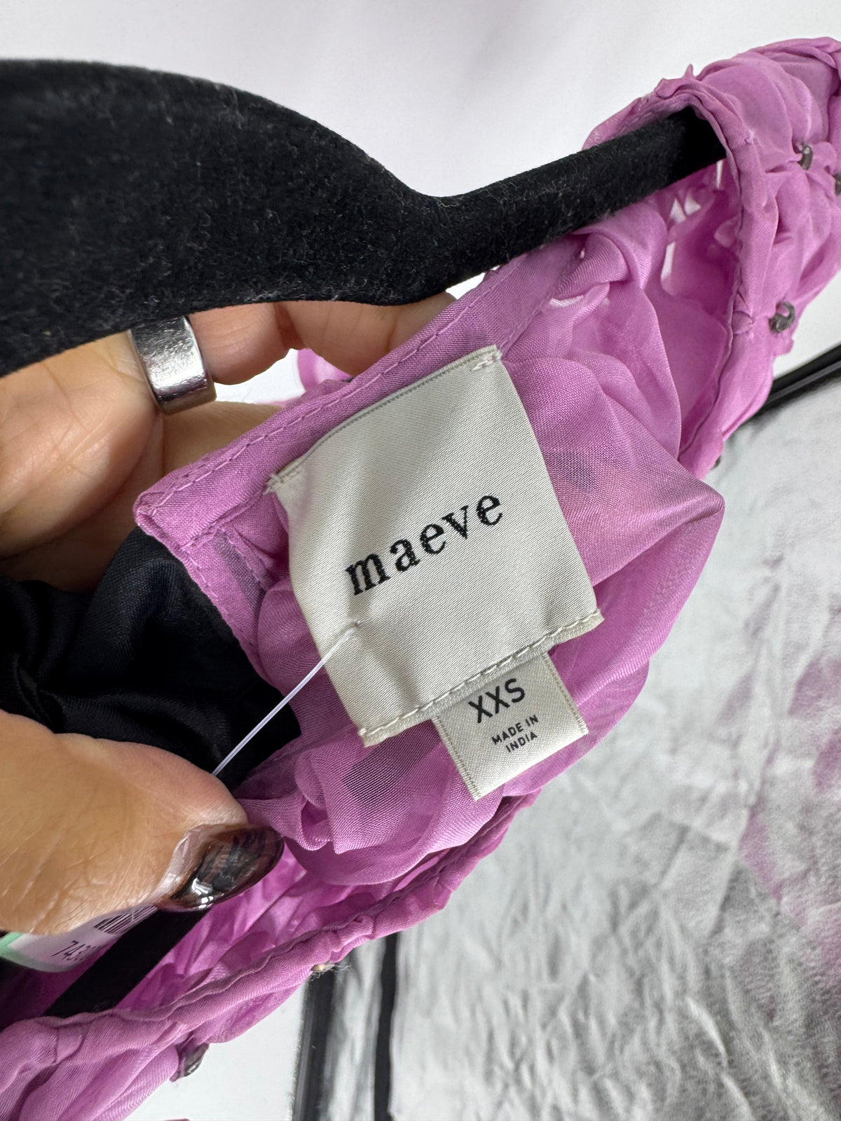 Pink Maeve rhinestone sheer top, XXS