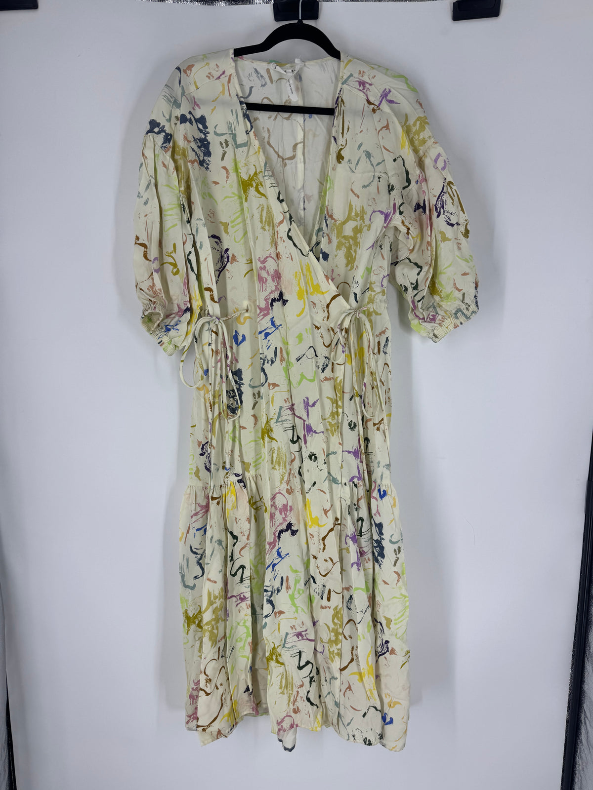 Multi apiece apart color splotch wrap dress, 10