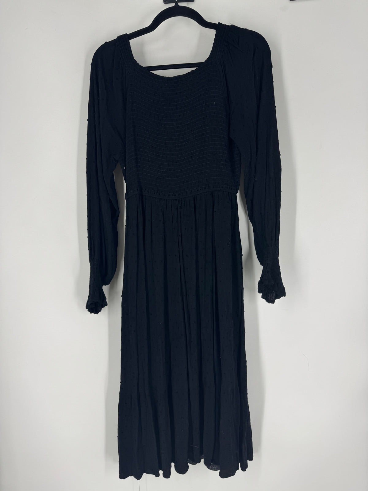 Black Baltic Born swiss dot long sleeve midi, L