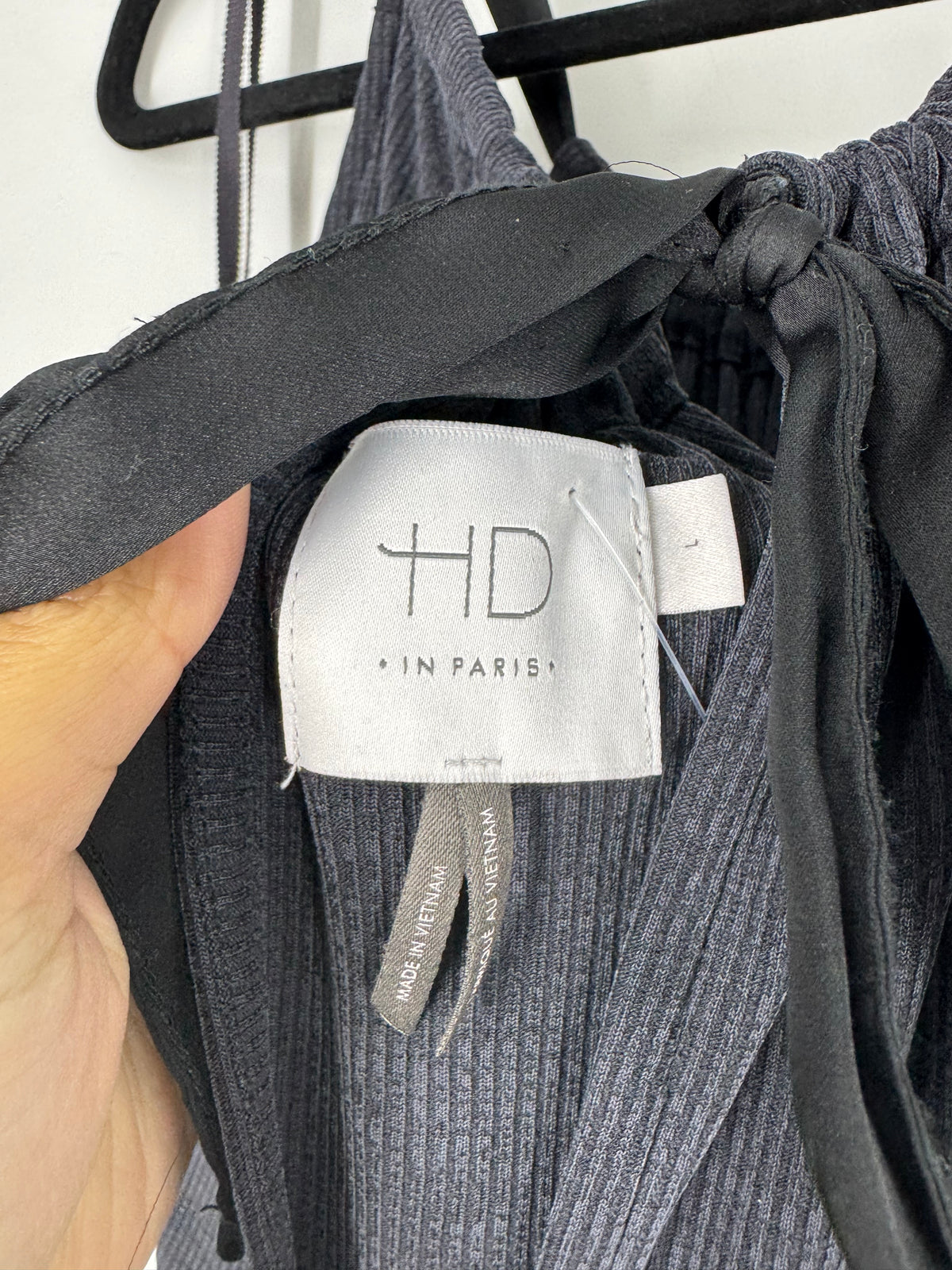 Black HD in Paris ribbed jumpsuit, L