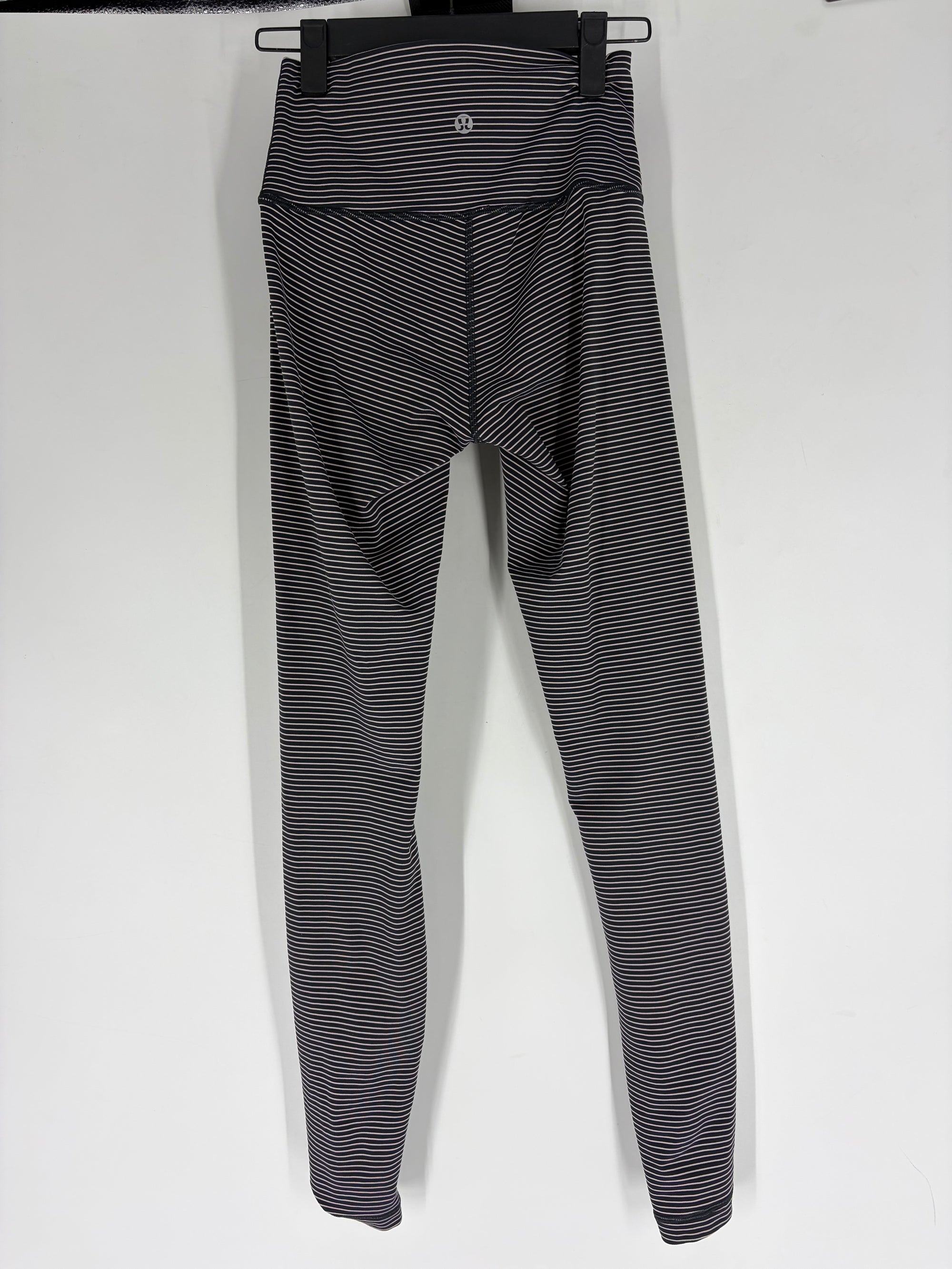 black Lululemon striped leggings, 6