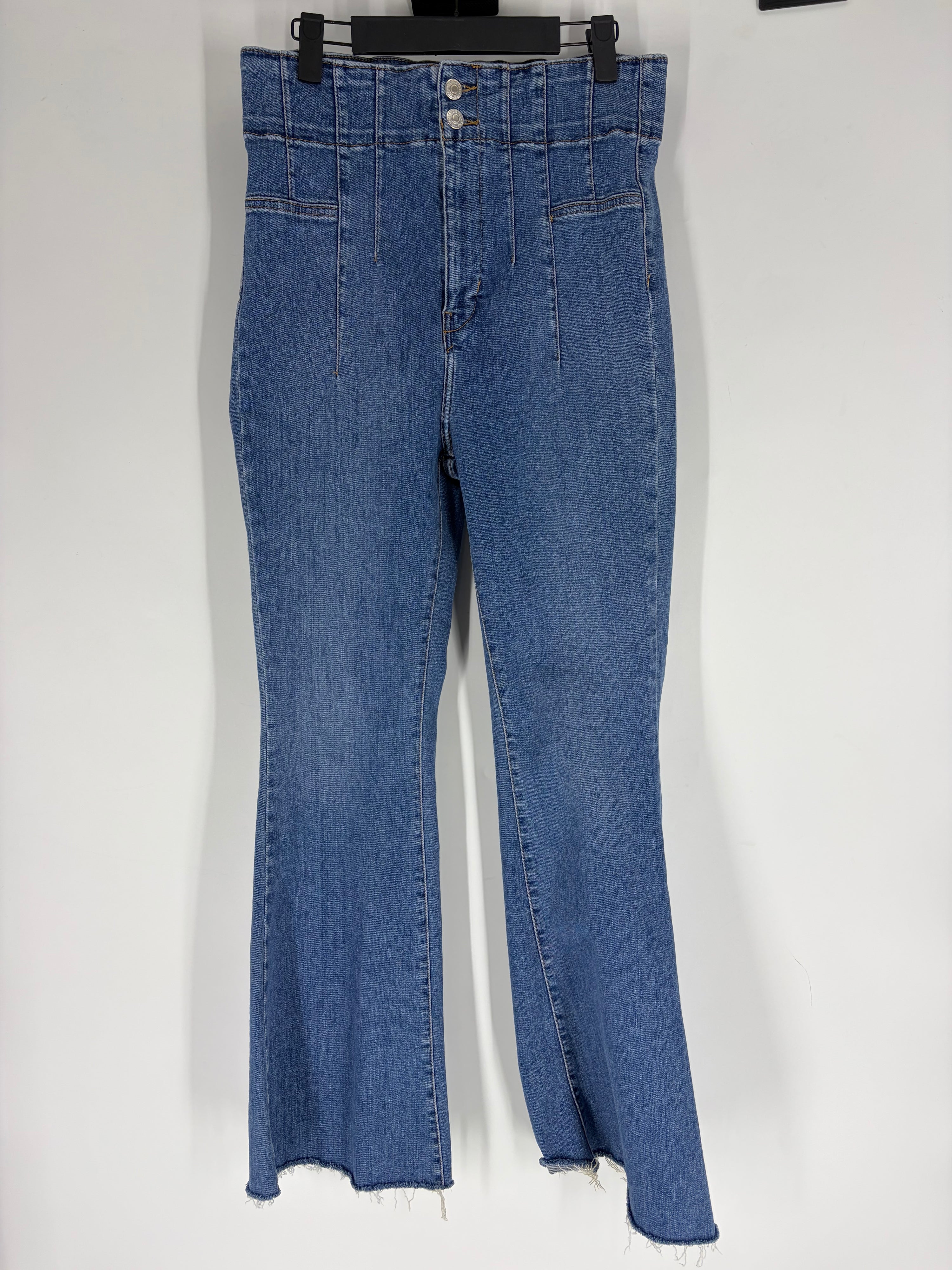 Blue Free People high rise flare, 30