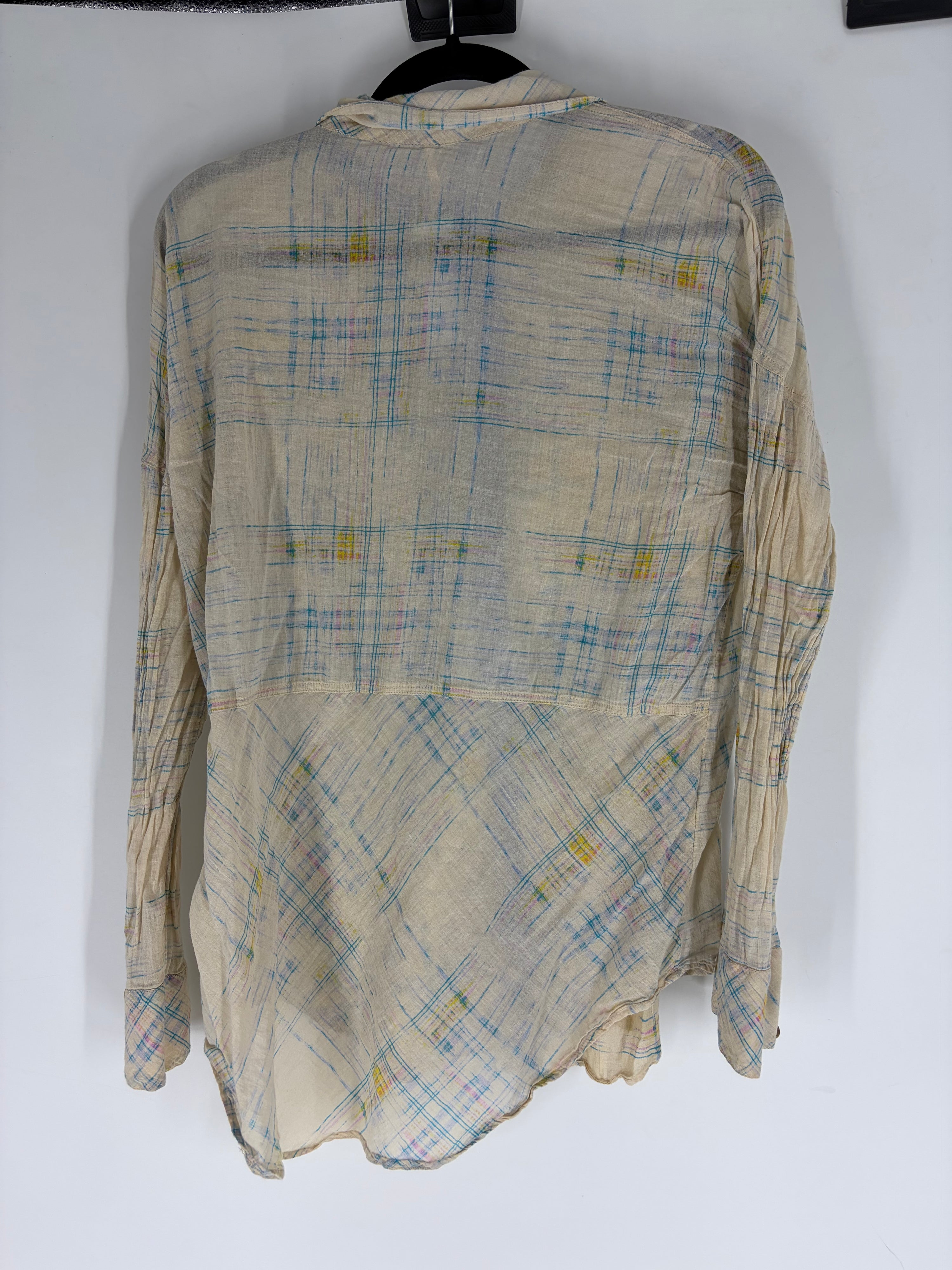 Multi Free People Patterned button down long sleeve, L