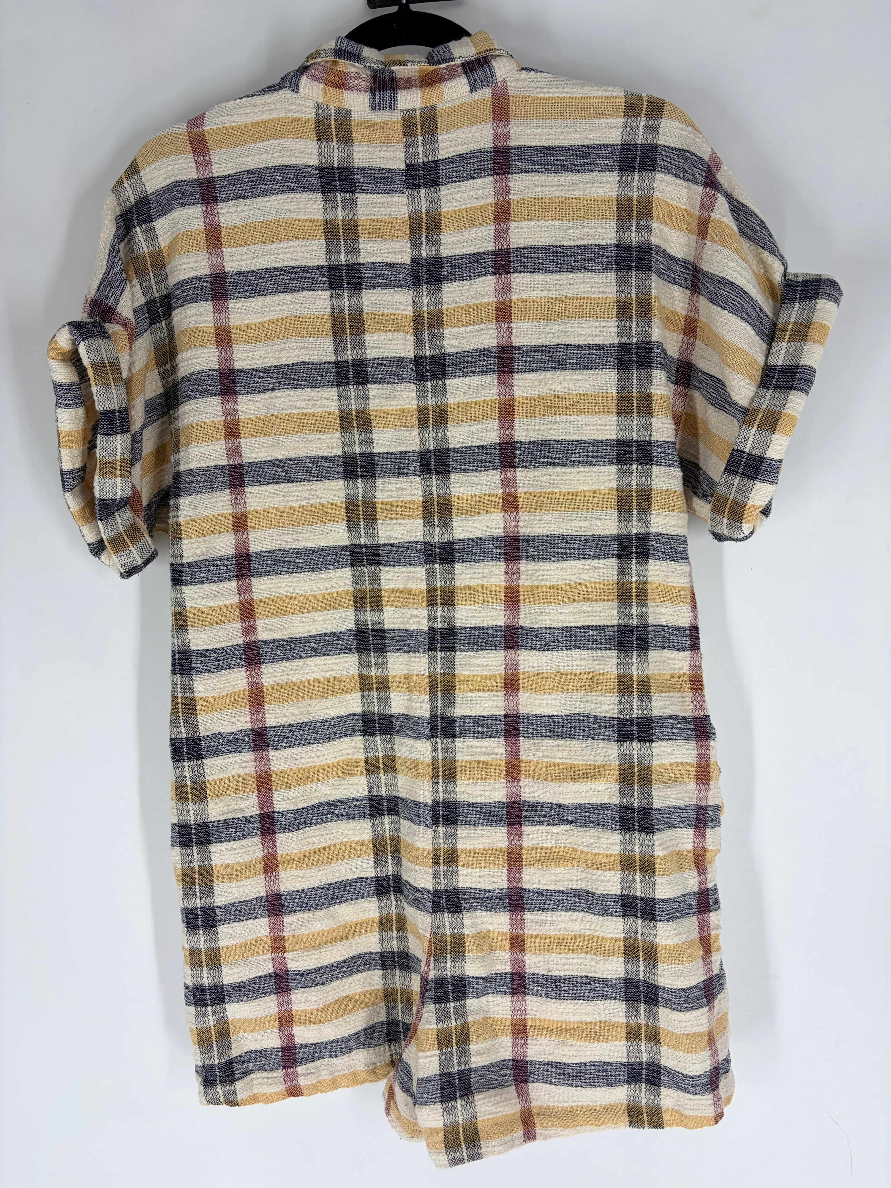 Multi Free People Plaid button-down jumpsuit, S