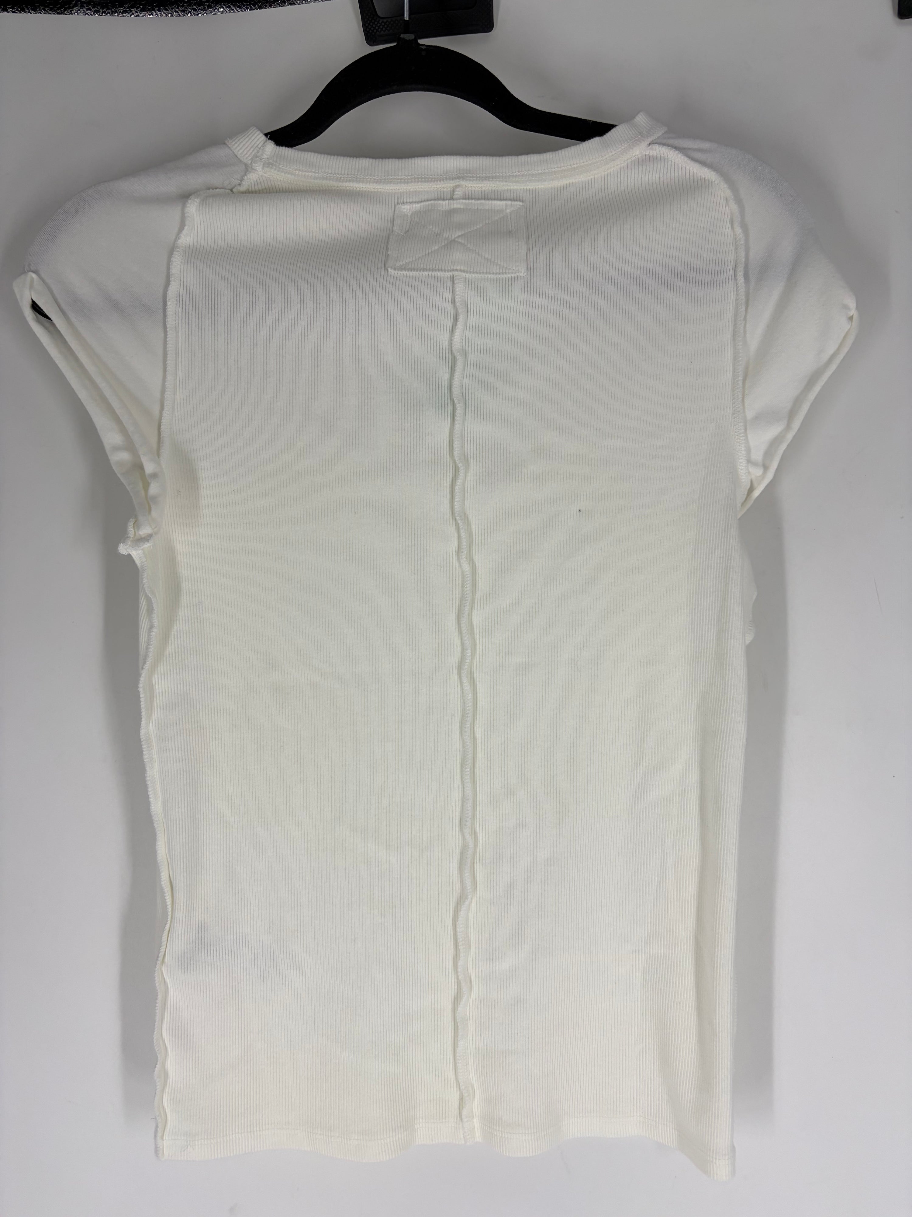 white Free People ribbed tee, M
