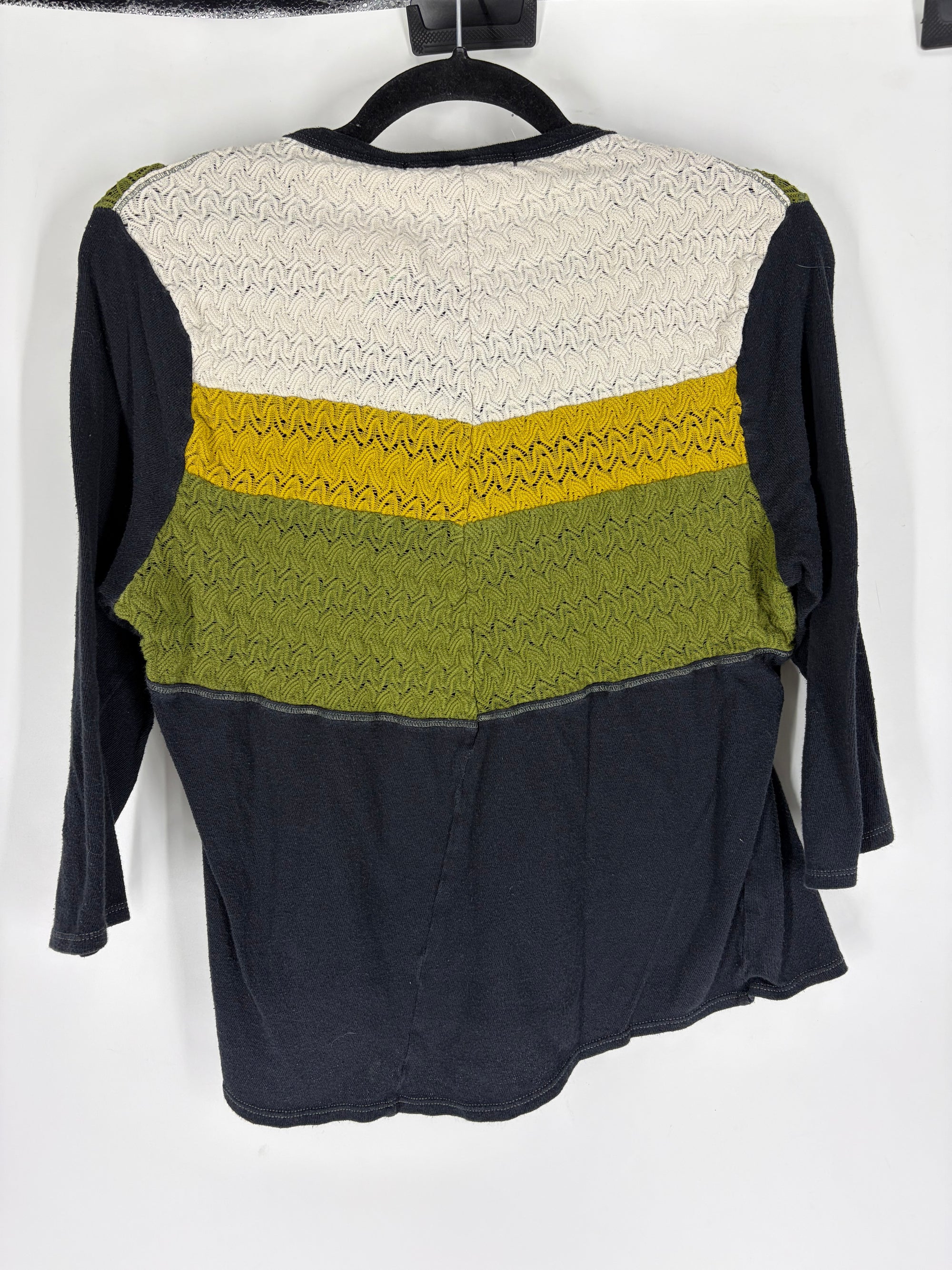 Black/Multi Free People Shoulder embroidered long sleeve, XL