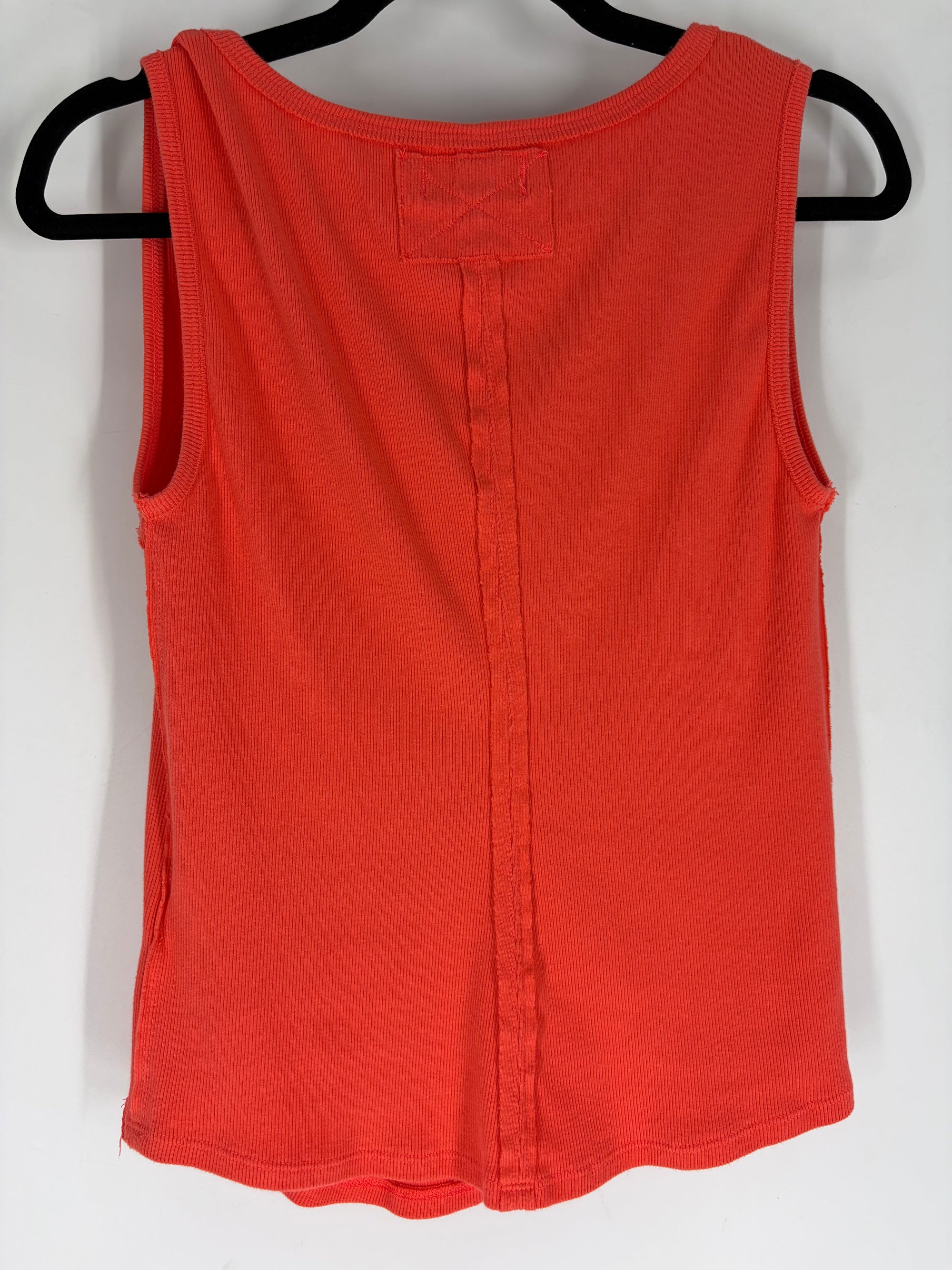 Orange Free People Ribbed Tank, L