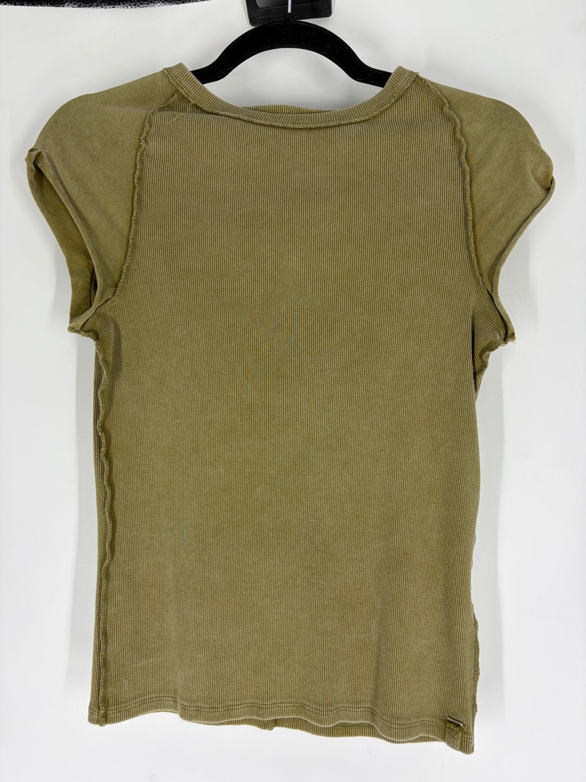 green Free People ribbed tee, M