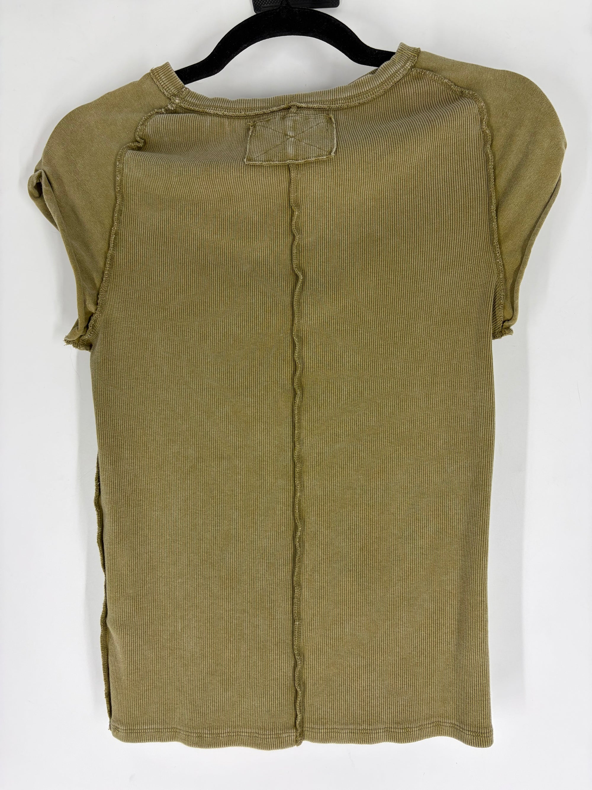 green Free People ribbed tee, M