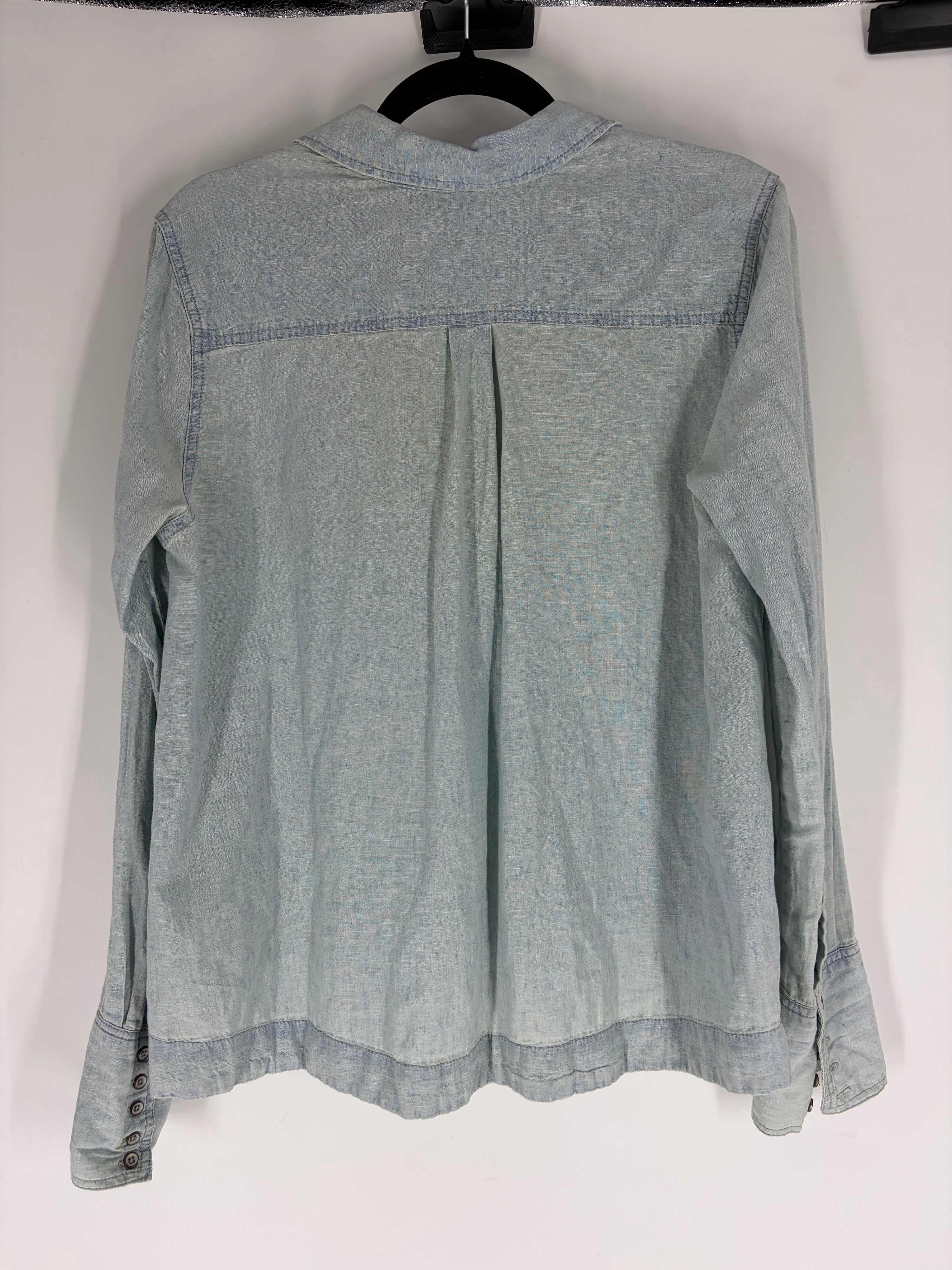 blue free people chambray long sleeve, s