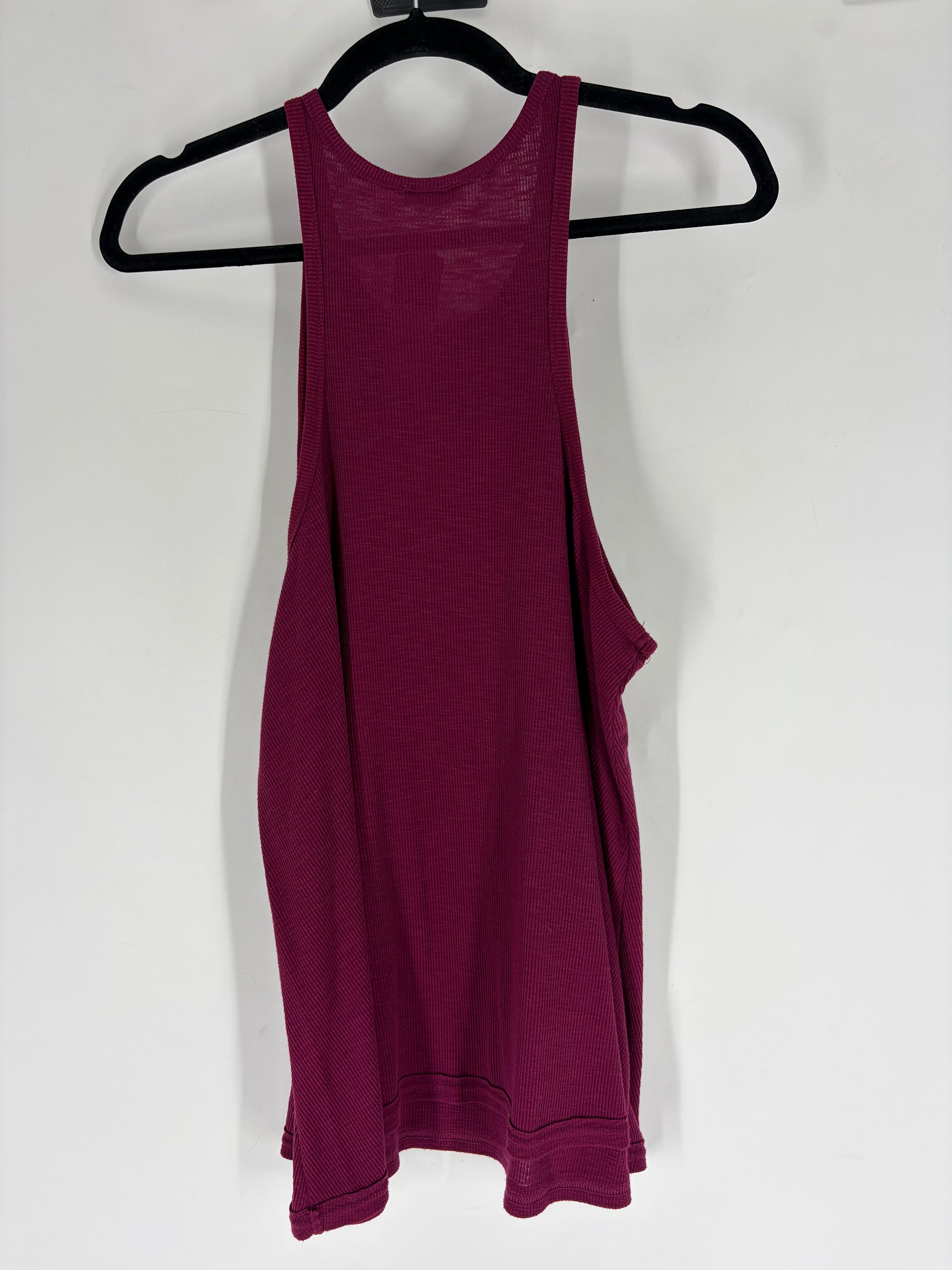 Maroon Free People ribbed racerback, L