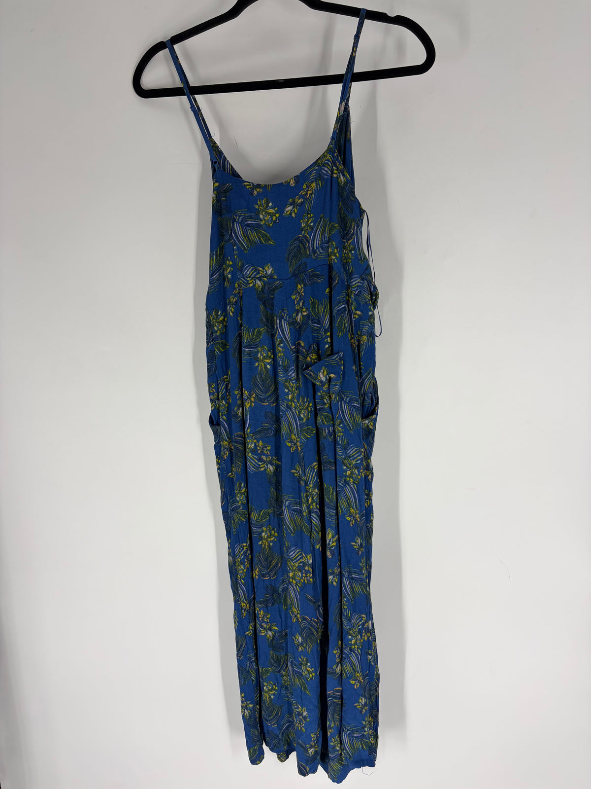 Blue Free People feather jumpsuit, S
