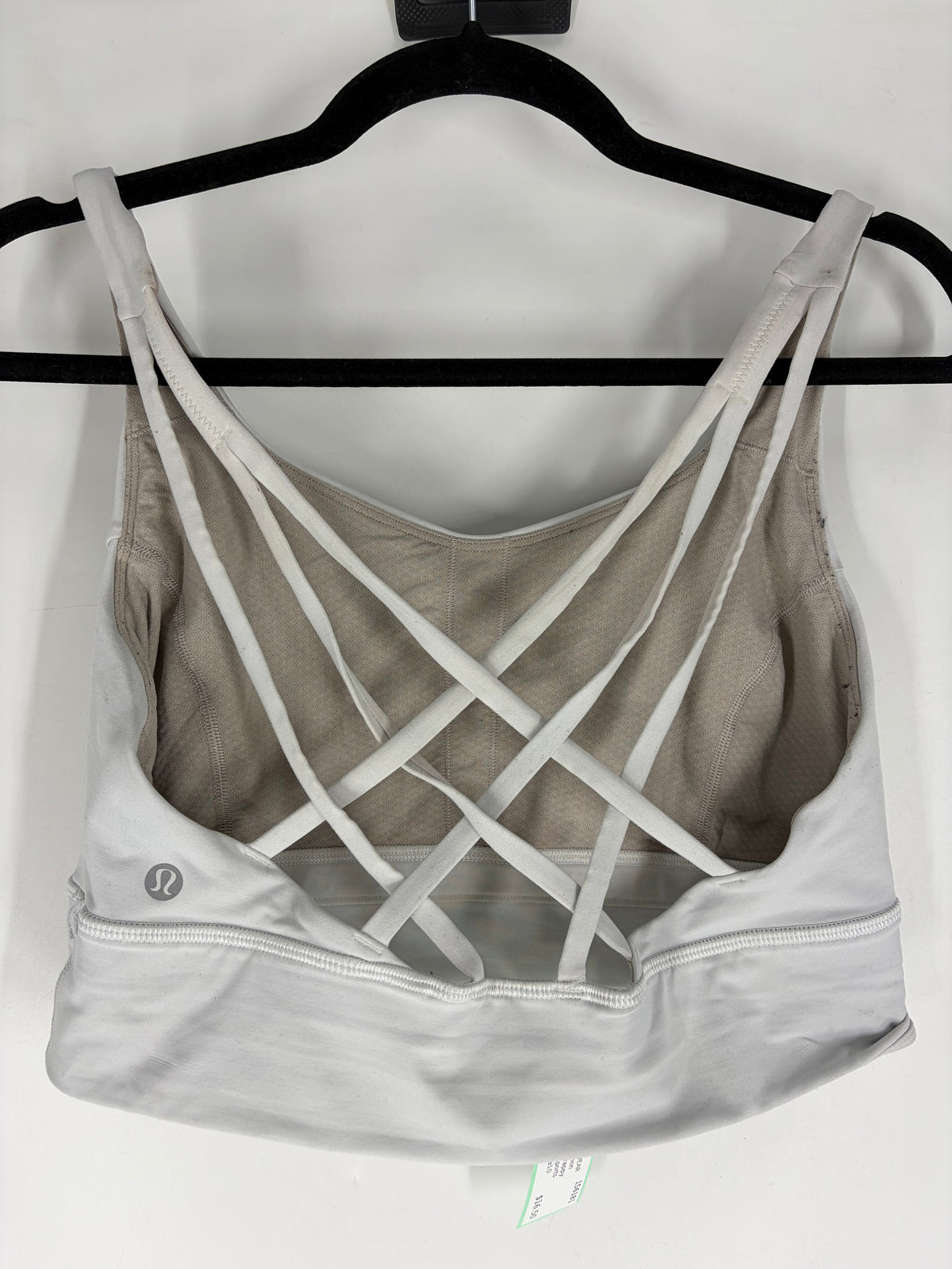 white lululemon strappy back sports bra, 10
